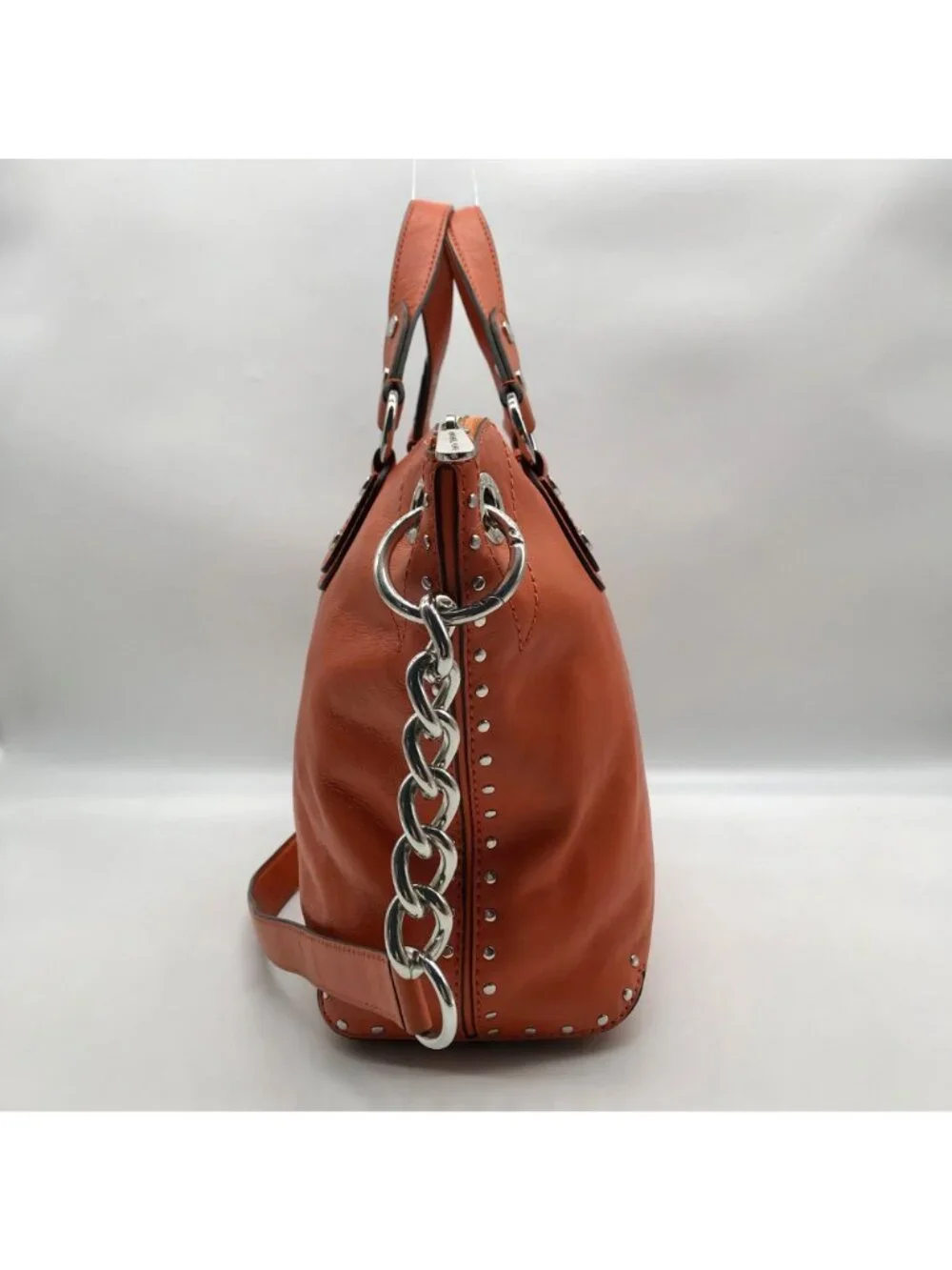 Michael Kors Tangerine Leather Astor Chain Convertible Satchel Bag